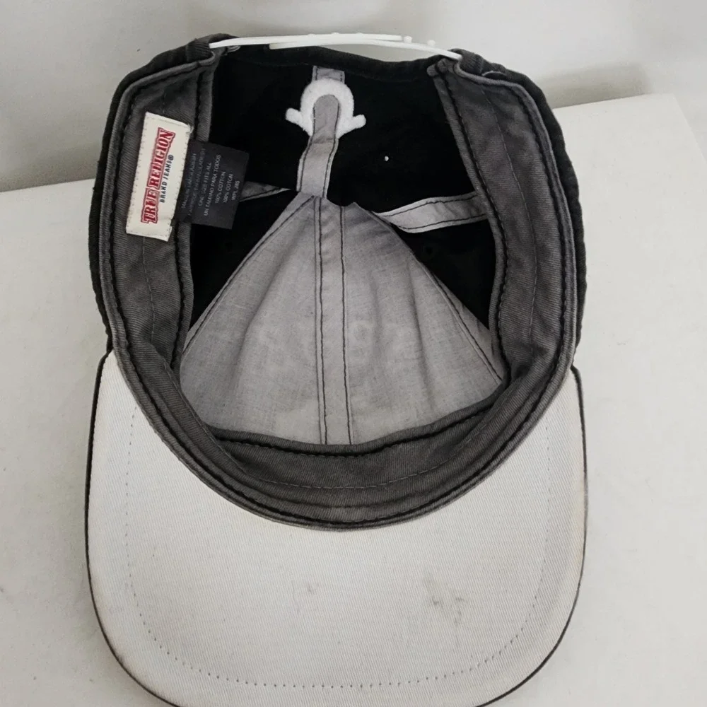True Religion Jeans Hat Cap Black Snapback Adjustable Mesh Mens